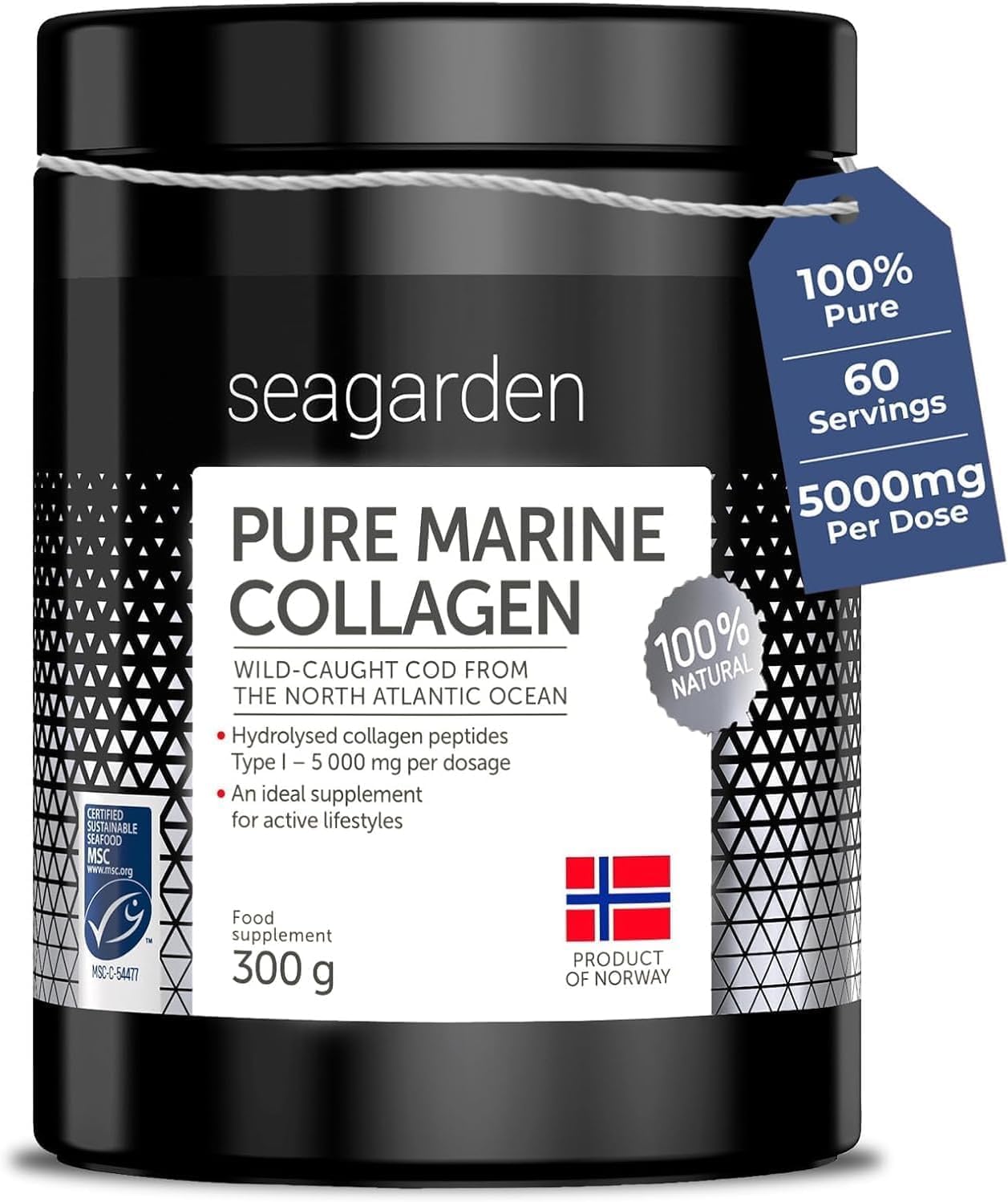 Thumbnail 6 de Seagarden Marine Collagen Pulver – Reines Typ 1 Kollagen aus wildem Kabeljau, Zitronengeschmack, 300 г (60 Portionen)
