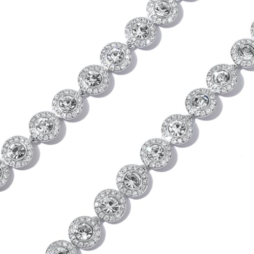Thumbnail 1 de ZOEY Angelic Tennis Necklace, 18K White Gold Plated, 8mm, Adjustable