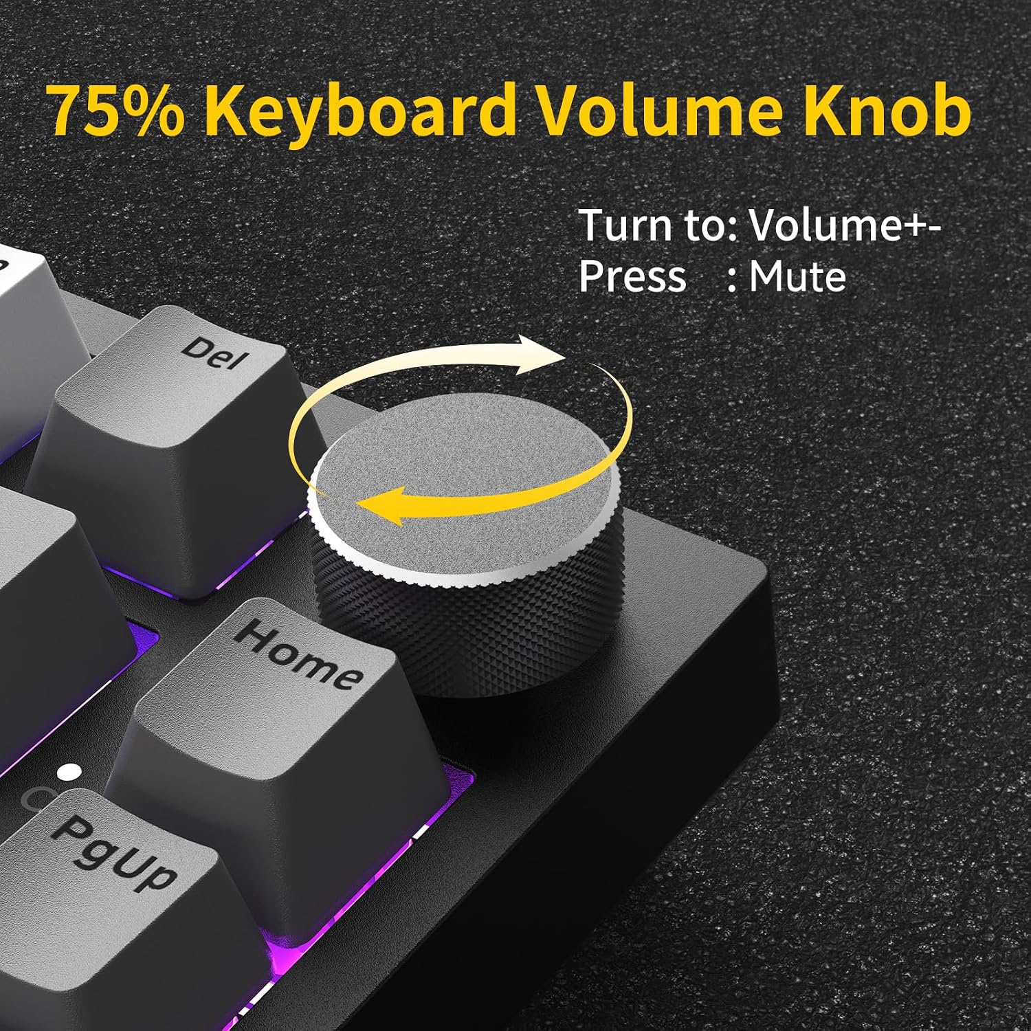Detalle 2 de AJAZZ AK820 Wired Mechanical Keyboard (75%) mit Volume-Knopf, PBT-Keycaps und Full-Key Hot Swap