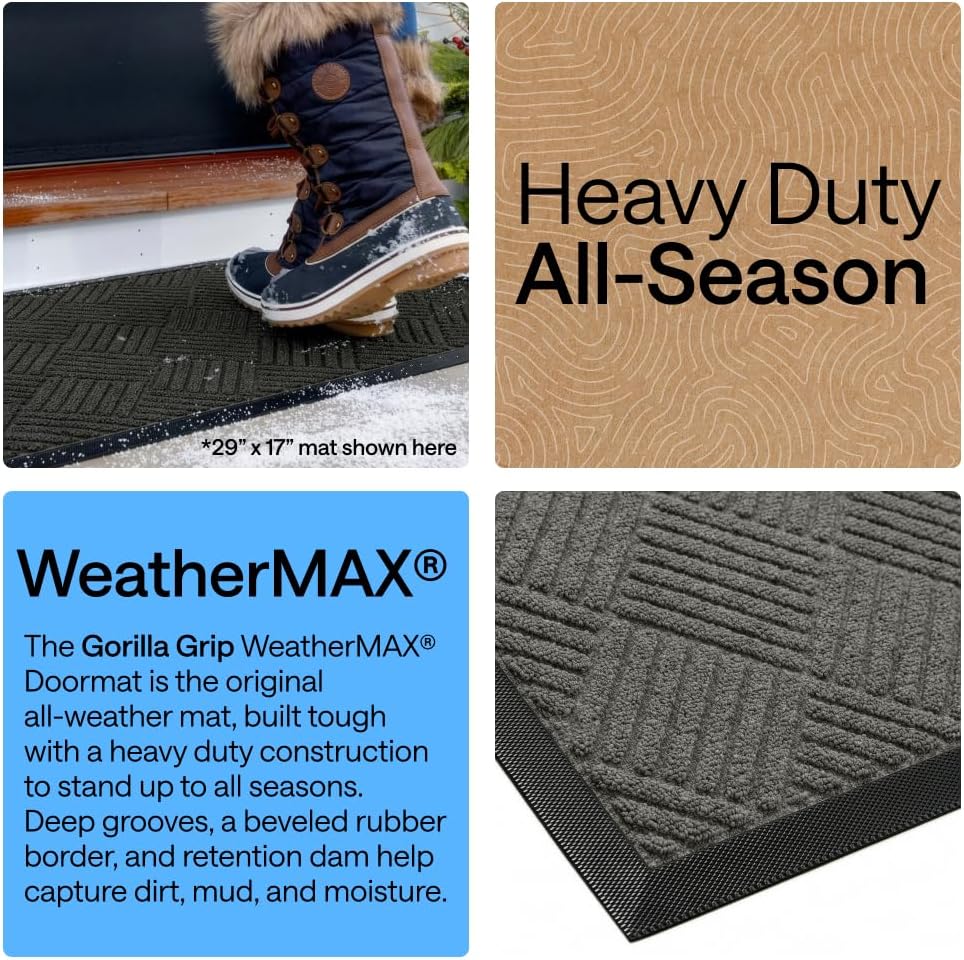 Detalle de Gorilla Grip WeatherMax Doormat 17x29 ๐