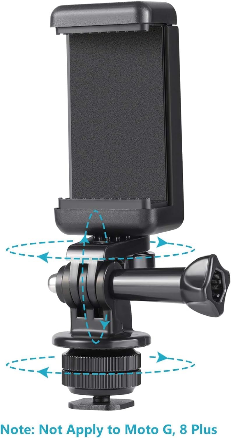 Detalle de NEEWER Kit d’adaptateur pour support téléphone / griffe de caméra d’action (zapata, 1/4" pour GoPro, DJI, iPhone, Galaxy et plus)