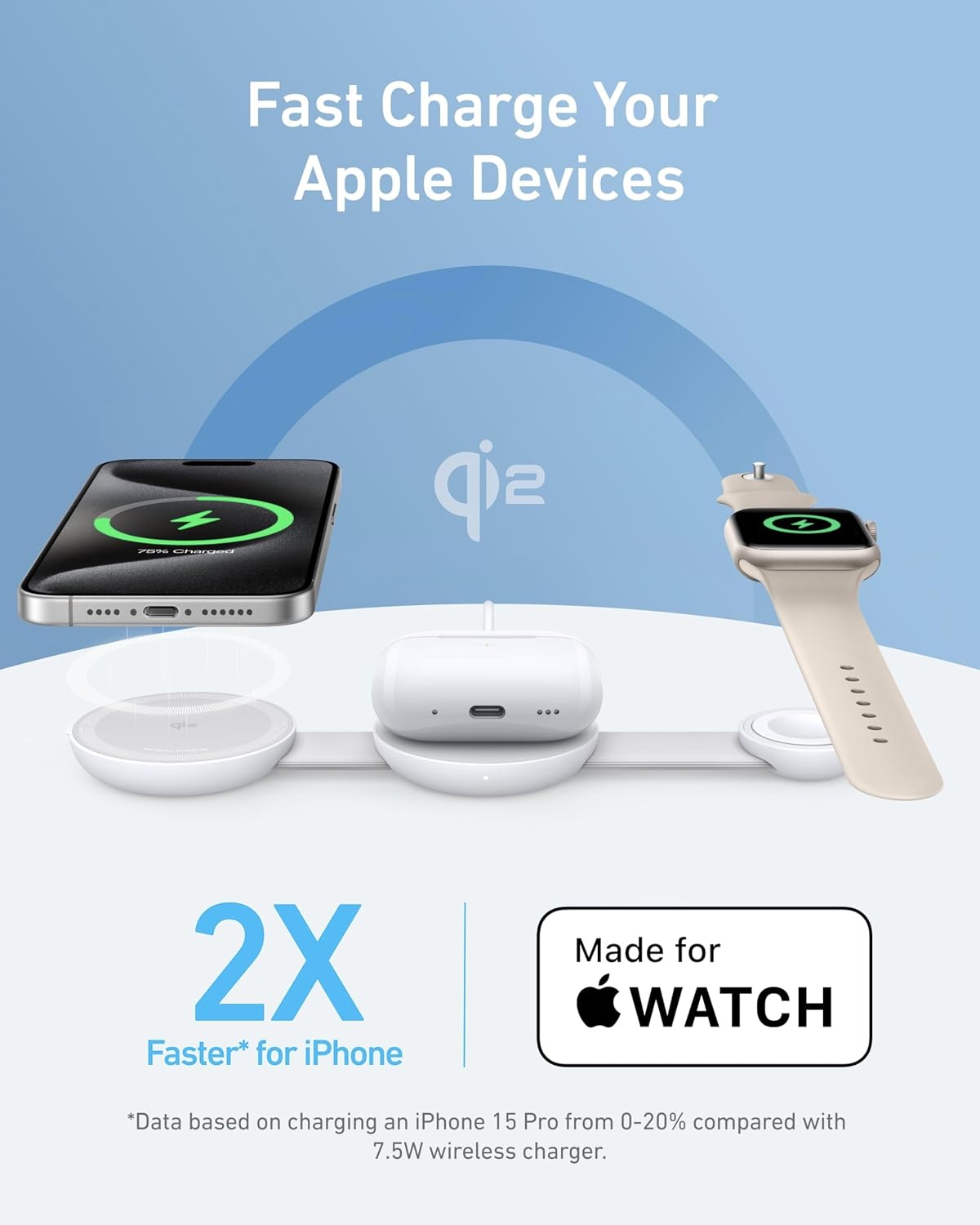 Thumbnail 2 de Anker MagSafe Compatible 3-in-1 Wireless Charging Station