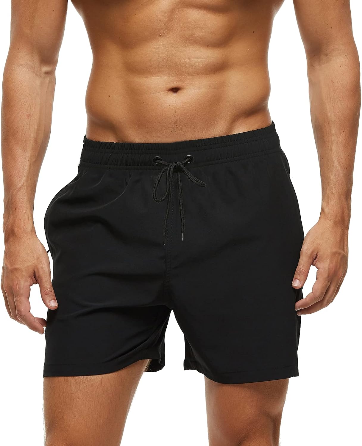 Detalle de Aisprts Badehose Herren mit Reißverschlusstasche – Wasserabweisend, atmungsaktiv, Meshfutter