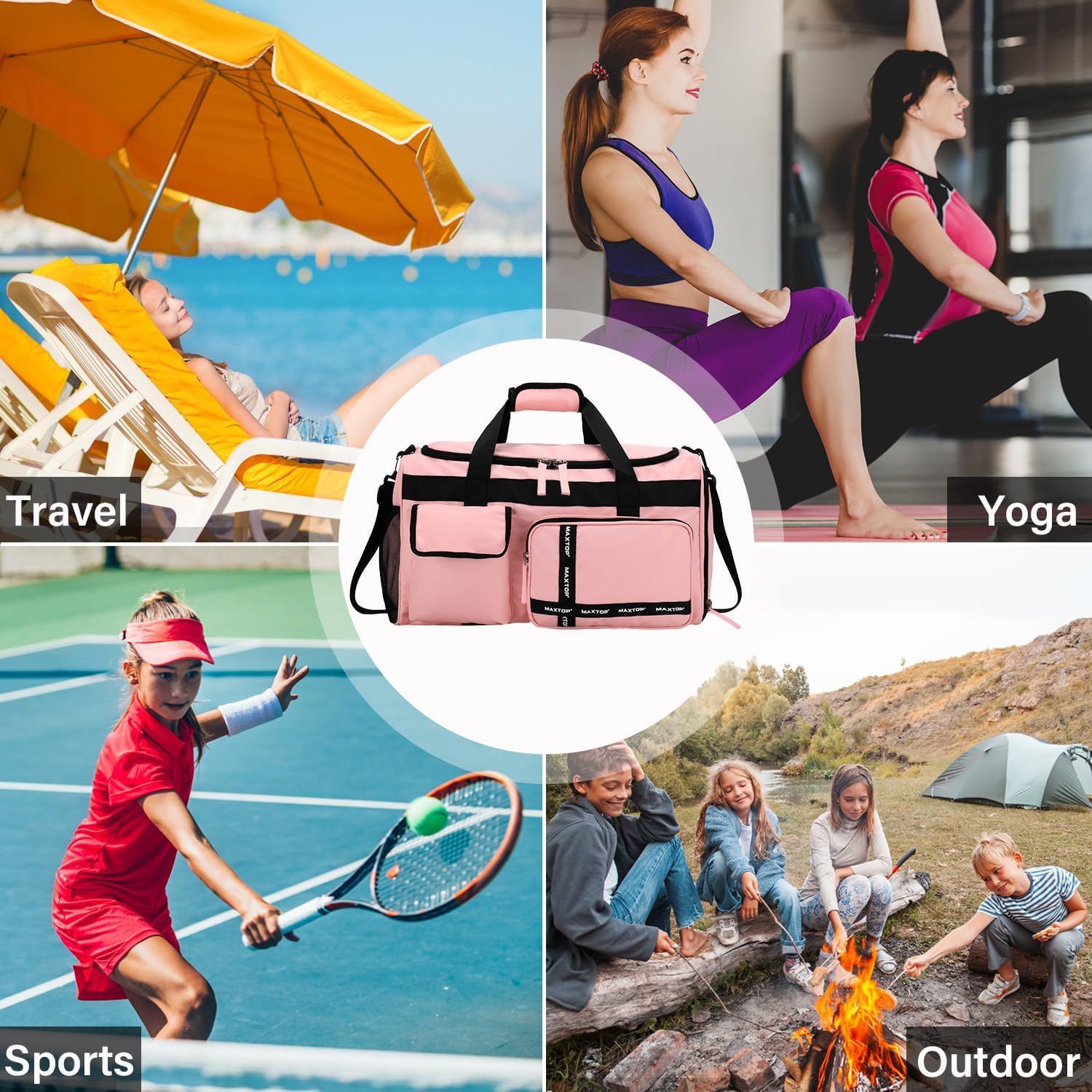Thumbnail 6 de MAXTOP Travel Duffle Bag for Women (Carry On Weekender) with Shoe Compartment and Wet/Dry Separation