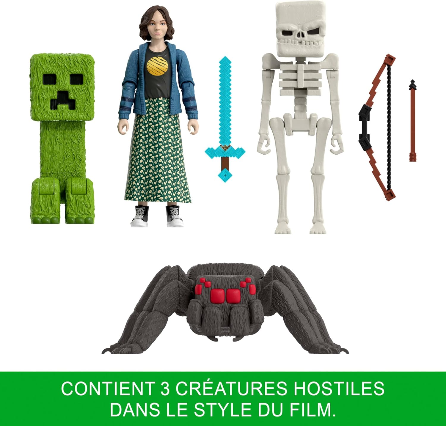 Thumbnail 2 de Coffret Mattel Minecraft « Rencontres à la Surface » avec 4 figurines articulées et 3 accessoires (JFR70)