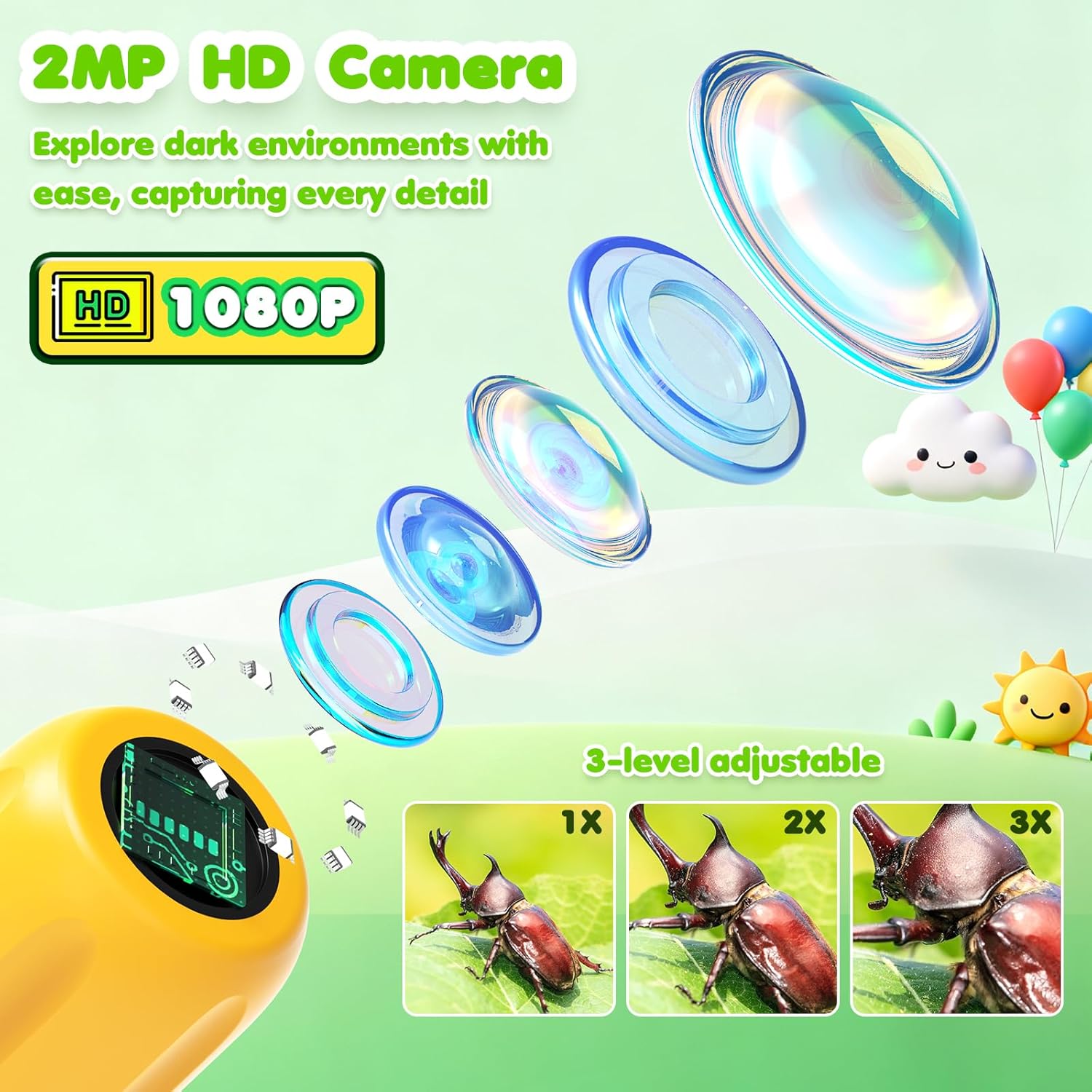 Thumbnail 2 de HAYVE Endoscope for Kids: 2.8 inch IPS snake borescope with LED lights (IP67 waterproof lens)