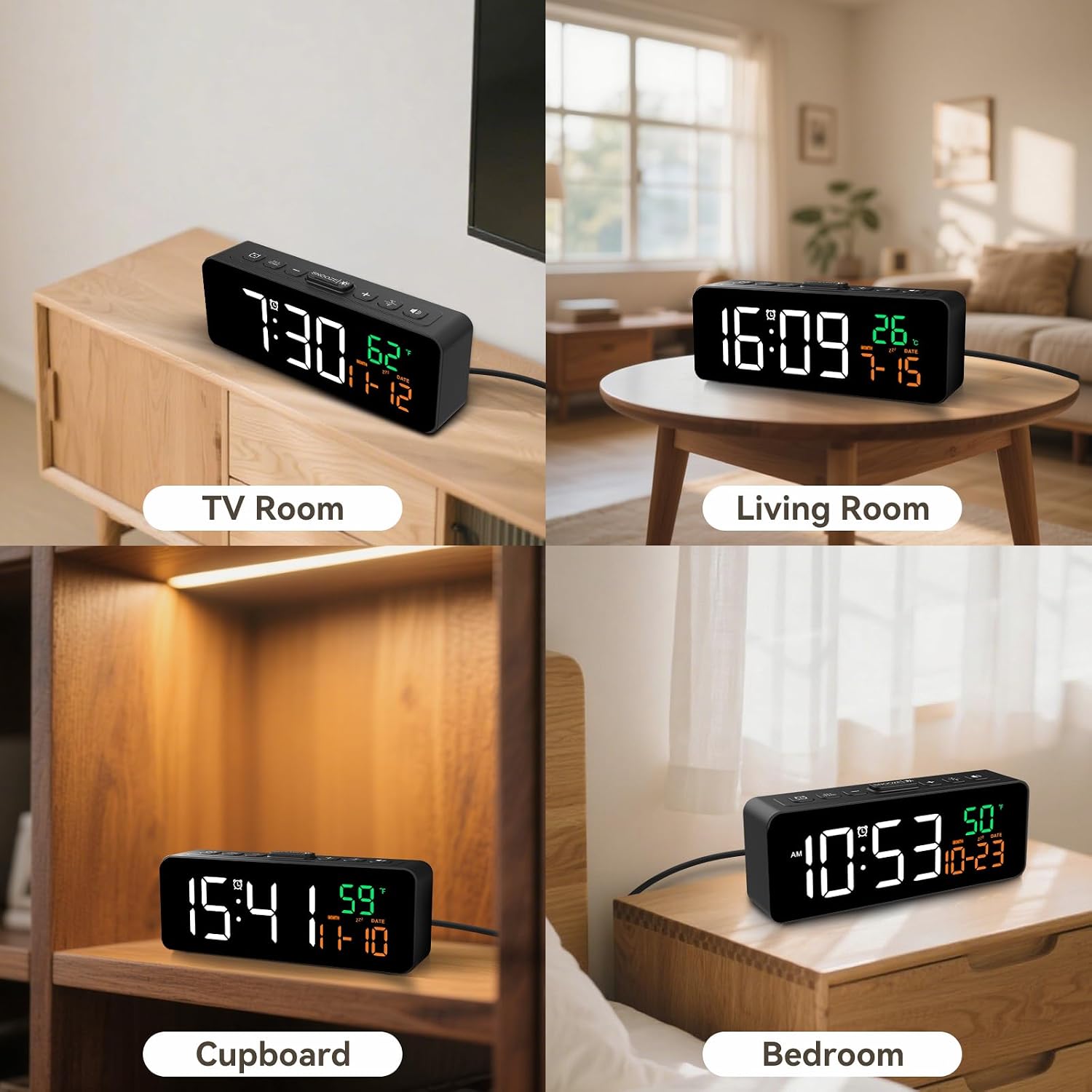 Thumbnail 6 de Netzu 3-in-1 Digital Clock with Temperature 1️⃣🕰