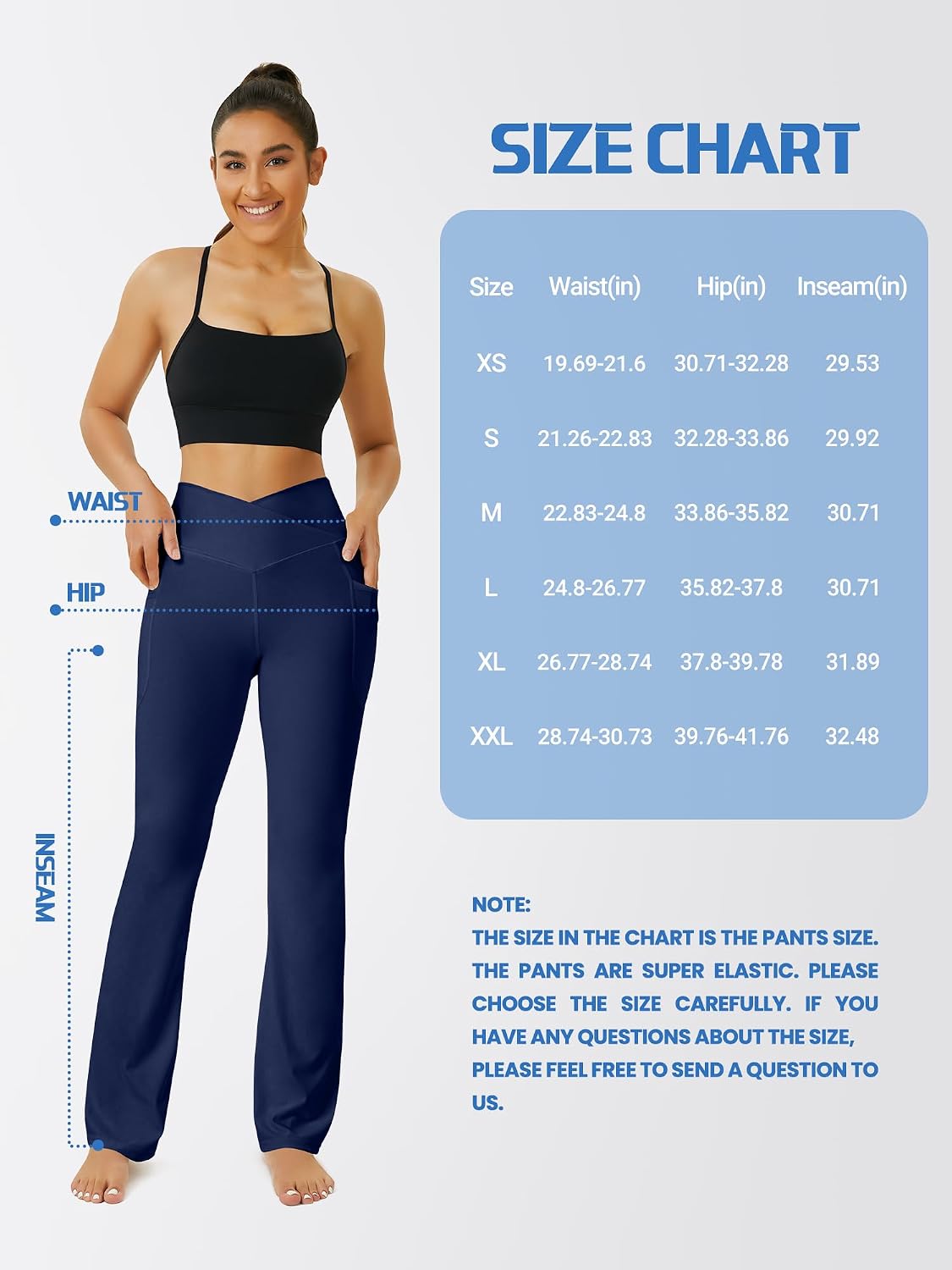 Thumbnail 3 de FOHOFO Flare Yoga Pants with Pockets, Crossover Waist and Seamless Front