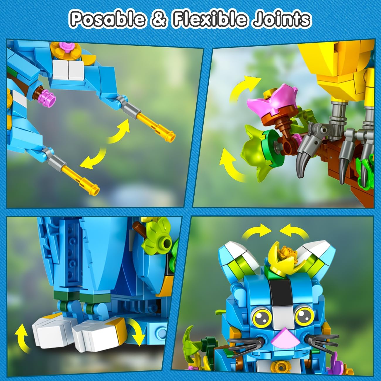 Thumbnail 5 de PLAXSOON Flower Cat 3 in 1 Building Set (412 pieces): parrot, butterfly and cat animal figures