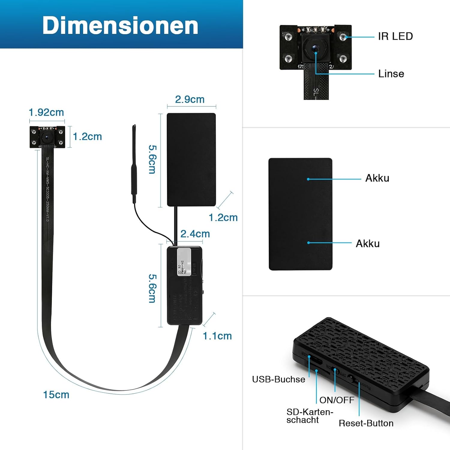 Thumbnail 6 de WIWACAM MW5 2025-gen 2K Ultra HD WLAN Mini-Kamera mit Bewegungserkennung und Nachtmodus