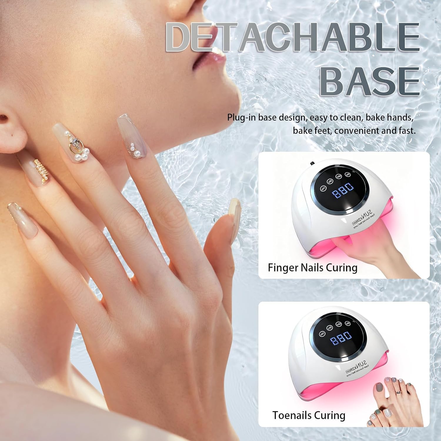 Detalle de Lampe à ongles LED UV professionnelle 500 W avec 90 LED – capteur intelligent et 4 minuteries