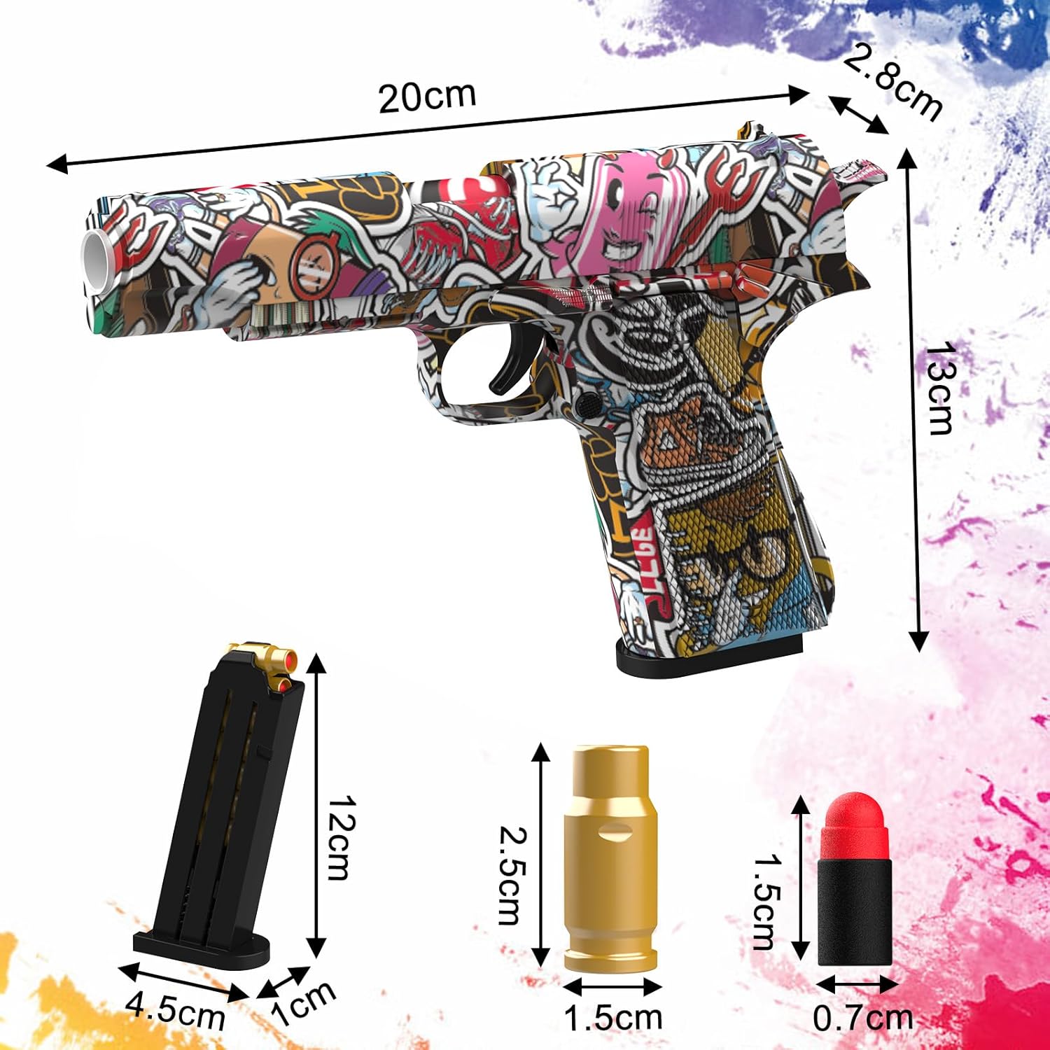 Thumbnail 5 de Toy Gun Foam Blaster pistol with magazine