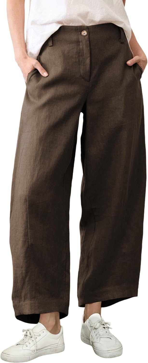Detalle de Linen Capri Pants for Women, Tanming