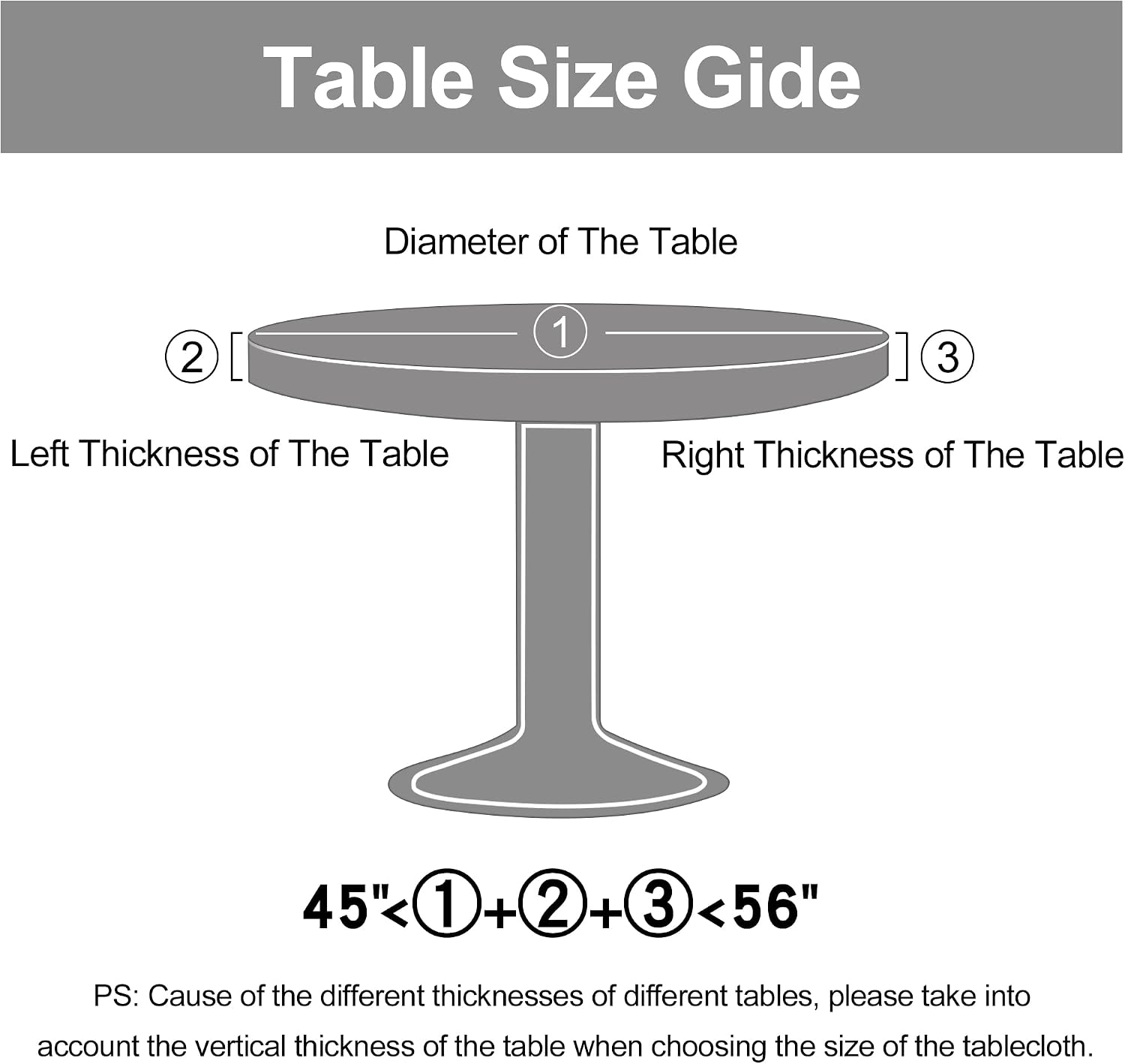Thumbnail 6 de misaya Round Vinyl Tablecloth for 45"-56" Tables, Elastic Edge, Flannel Backing