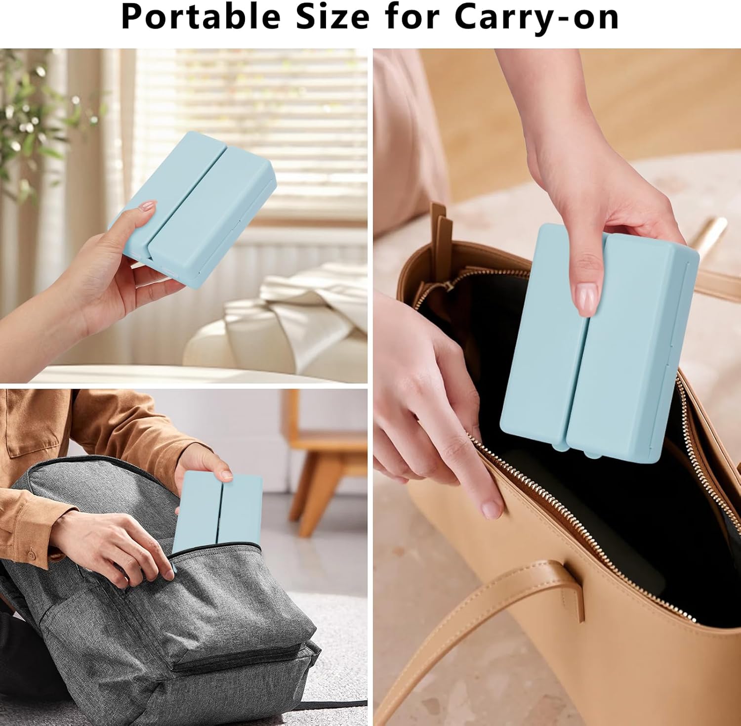 Detalle de FYY Daily Pill Organizer, 7 Compartments – Portable Magnetic Folding Case (SkyBlue)