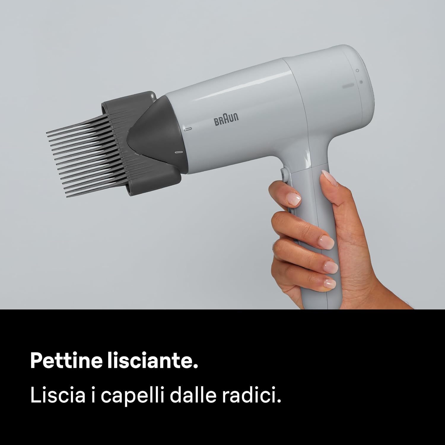 Detalle de Braun HD2.21 asciugacapelli 2200W con IONTEC, diffusore e concentratore