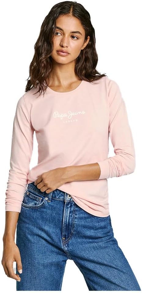 Detalle 2 de Pepe Jeans New Virginia Maglietta da Donna Slim Fit Maniche Lunghe