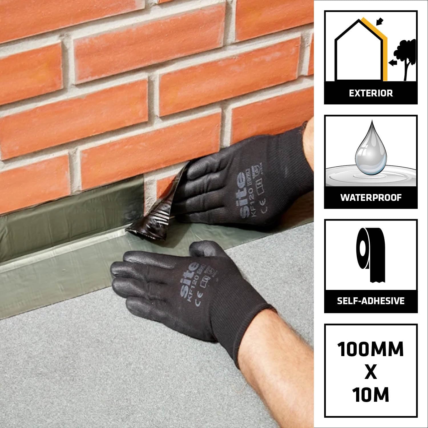 Thumbnail 1 de Sika Black Jack Strong Self Adhesive Flashing Tape – Natural Lead-Look Finish – 100mm x 10m