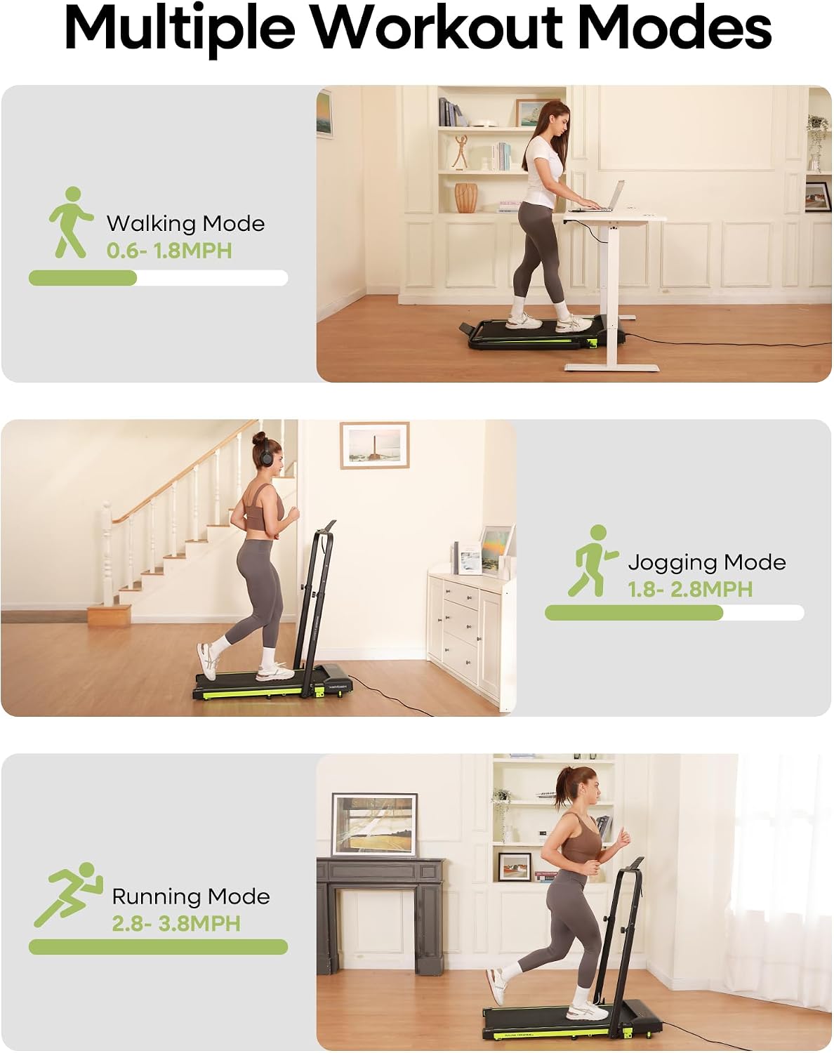 Detalle 2 de HADMAX H100 Walking Pad Treadmill with 10% Incline and Adjustable Handlebar