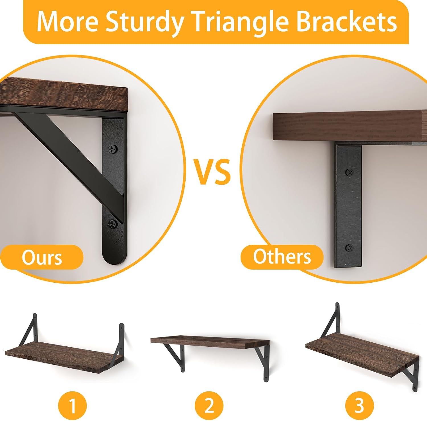 Thumbnail 3 de YGEOMER Floating Shelves Set of 4