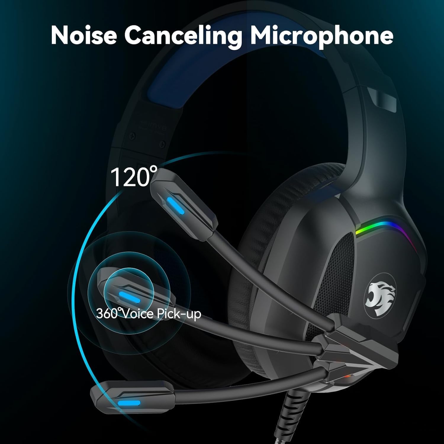 Detalle de IMYB A36 gaming headset with noise‑cancelling mic