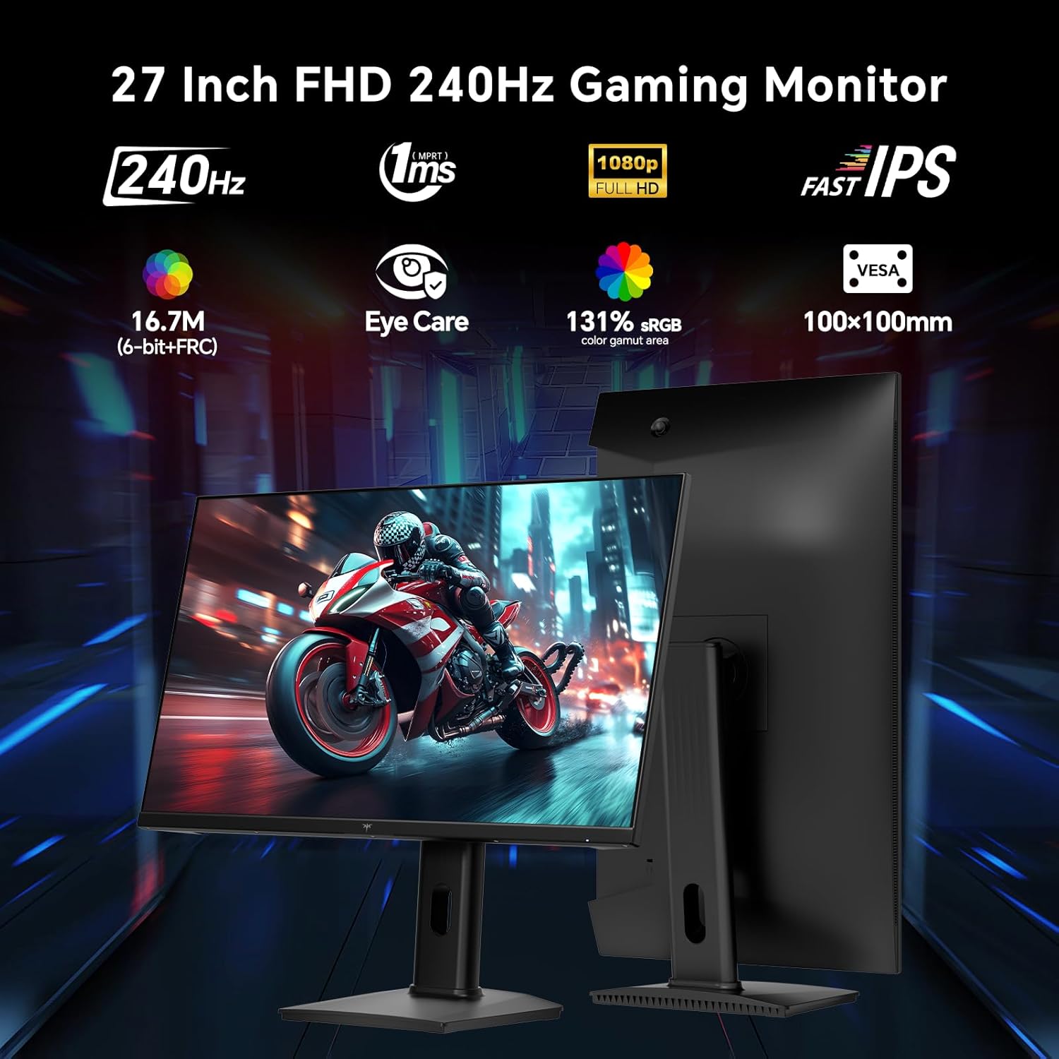 Thumbnail 1 de KTC 24 Inch FHD Gaming Monitor (1080P) with Fast IPS Panel, 180Hz (OC 190Hz), HDR400 and Adaptive Sync