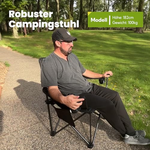 Thumbnail 7 de Homecall Campingstuhl faltbar bis 360 kg, XXL Hochlehner Klappstuhl 2 Stück