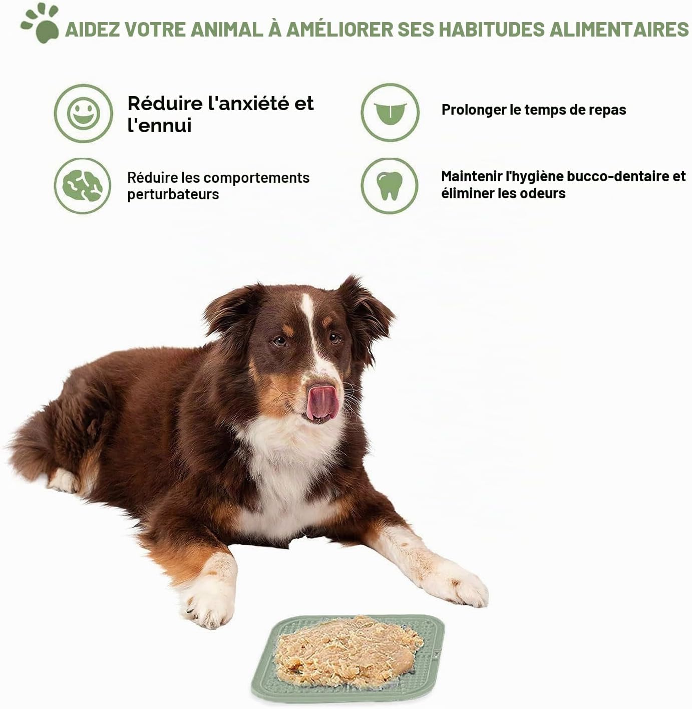 Detalle de Tapis à lécher Zonopy pour chiens et chats avec ventouses – alimentation lente et distraction efficace