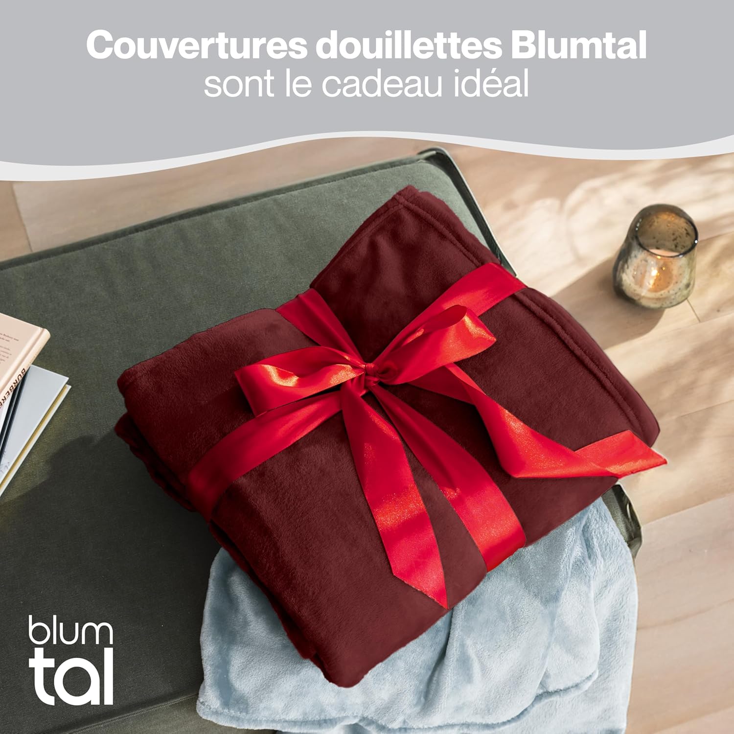 Thumbnail 4 de Blumtal Couverture Polaire 220 x 240 cm (rouge foncé) certifiée Oeko-TEX®