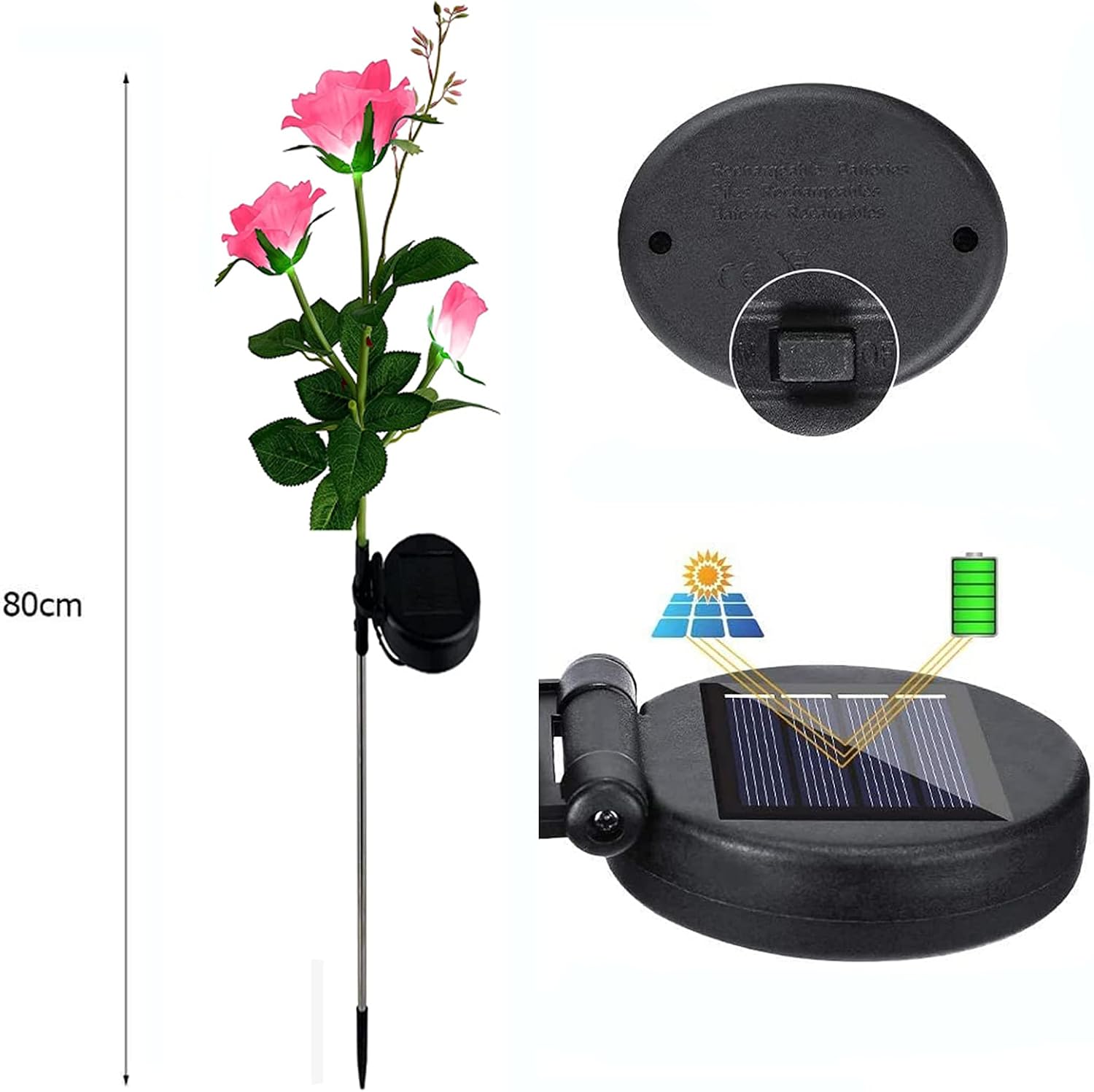 Thumbnail 5 de XVZ Solarleuchten Garten Rosa 2er Set