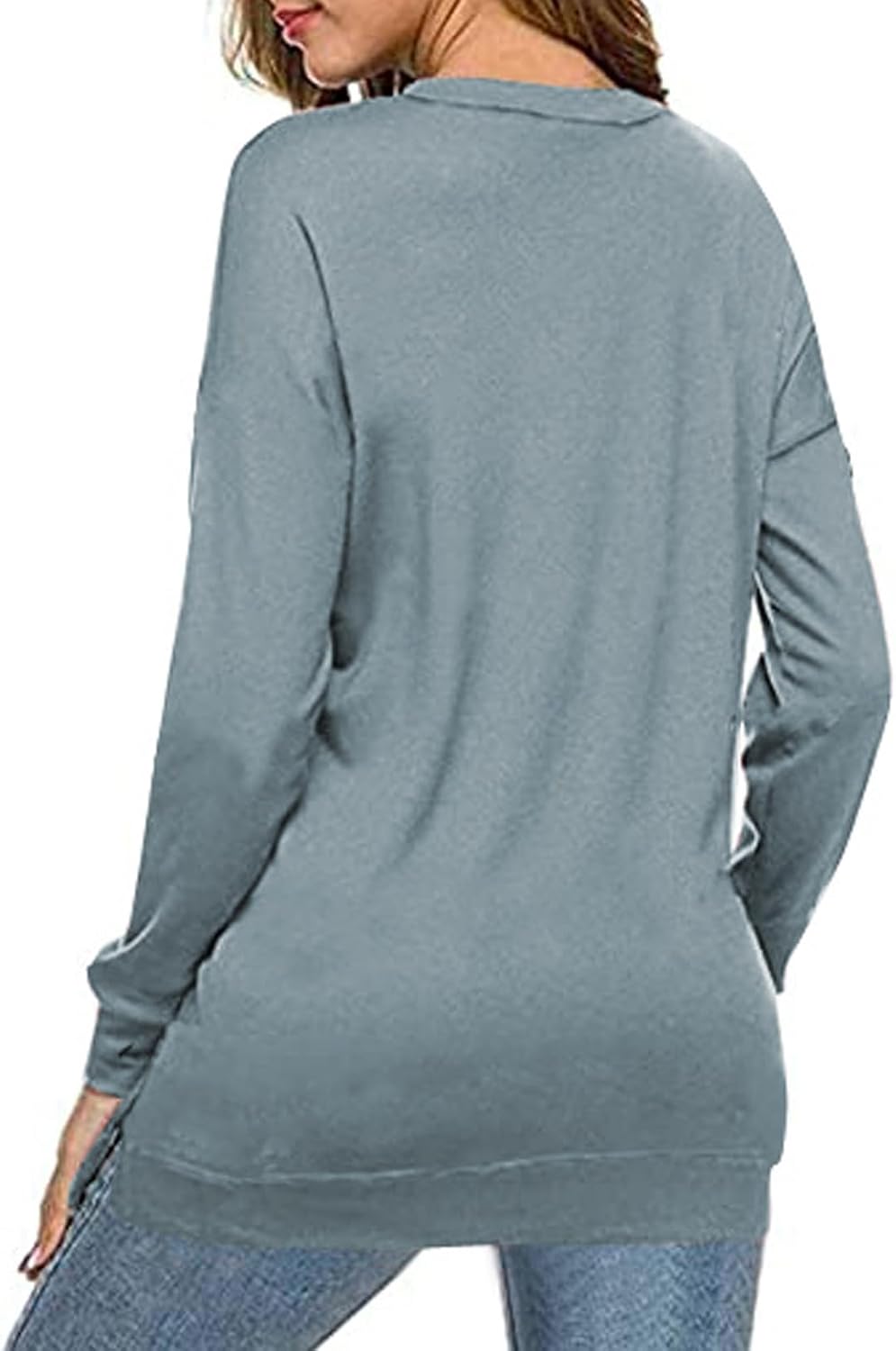 Detalle de Dokotoo Women’s Casual Crew Neck Sweatshirt — Loose Soft Long Sleeve Pullover