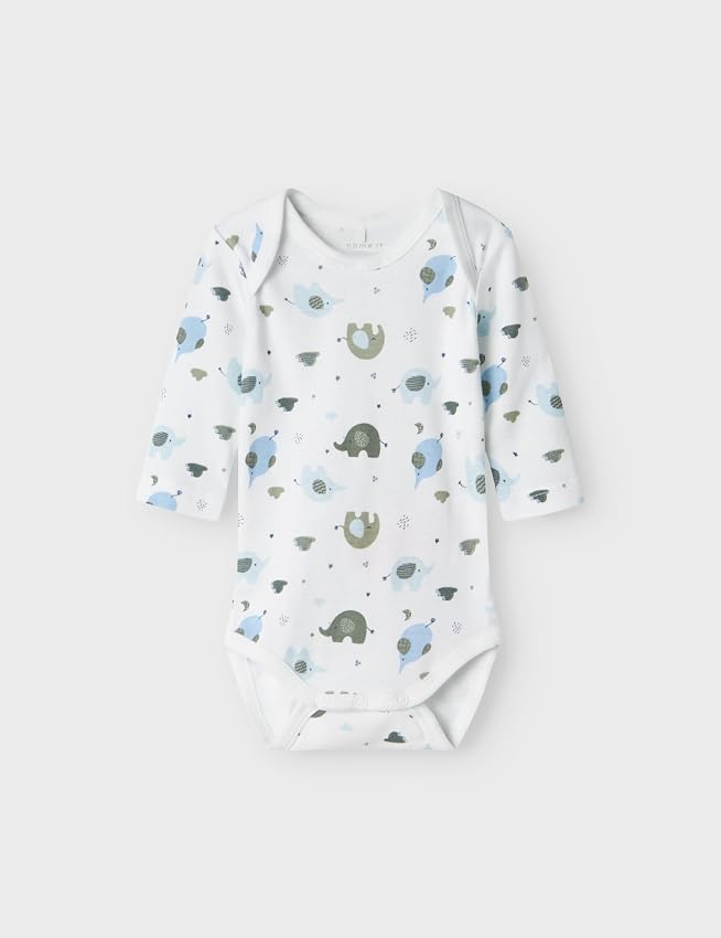 Detalle de NAME IT NBMBODY 3P LS Baby Elephant Noos, body manga larga 3 unidades