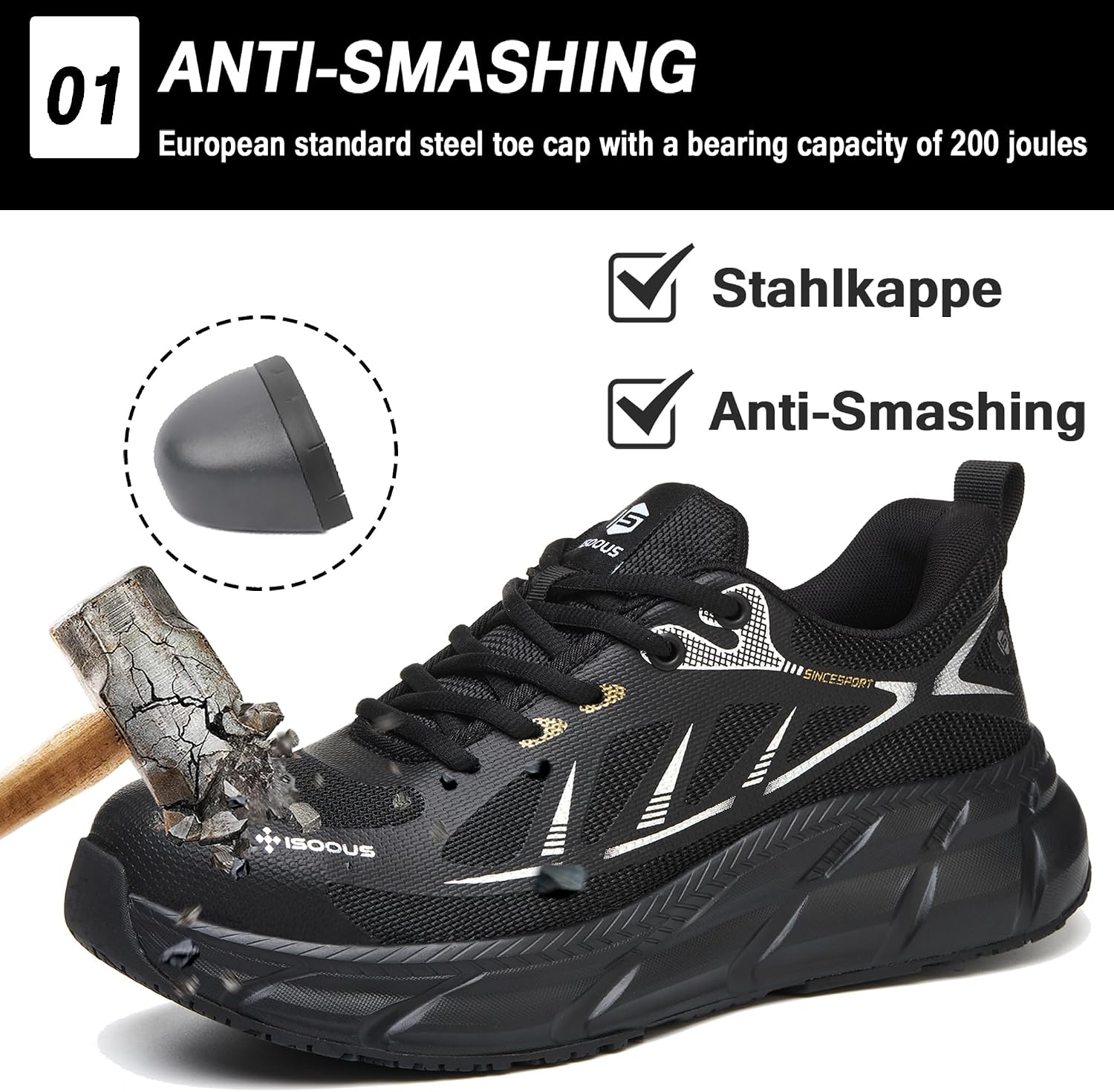 Thumbnail 1 de Scarpe Antinfortunistiche Uomo/Donna con Punta in Acciaio, Leggere e Traspiranti – Sicurezza e Comfort