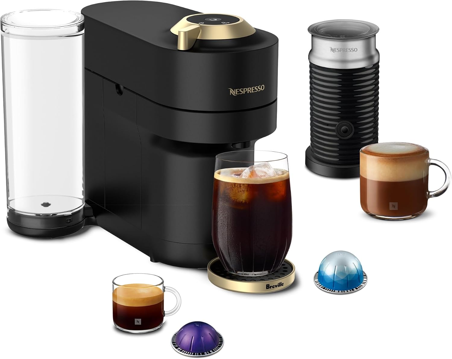 Detalle de Nespresso Vertuo coffee maker with Aeroccino3