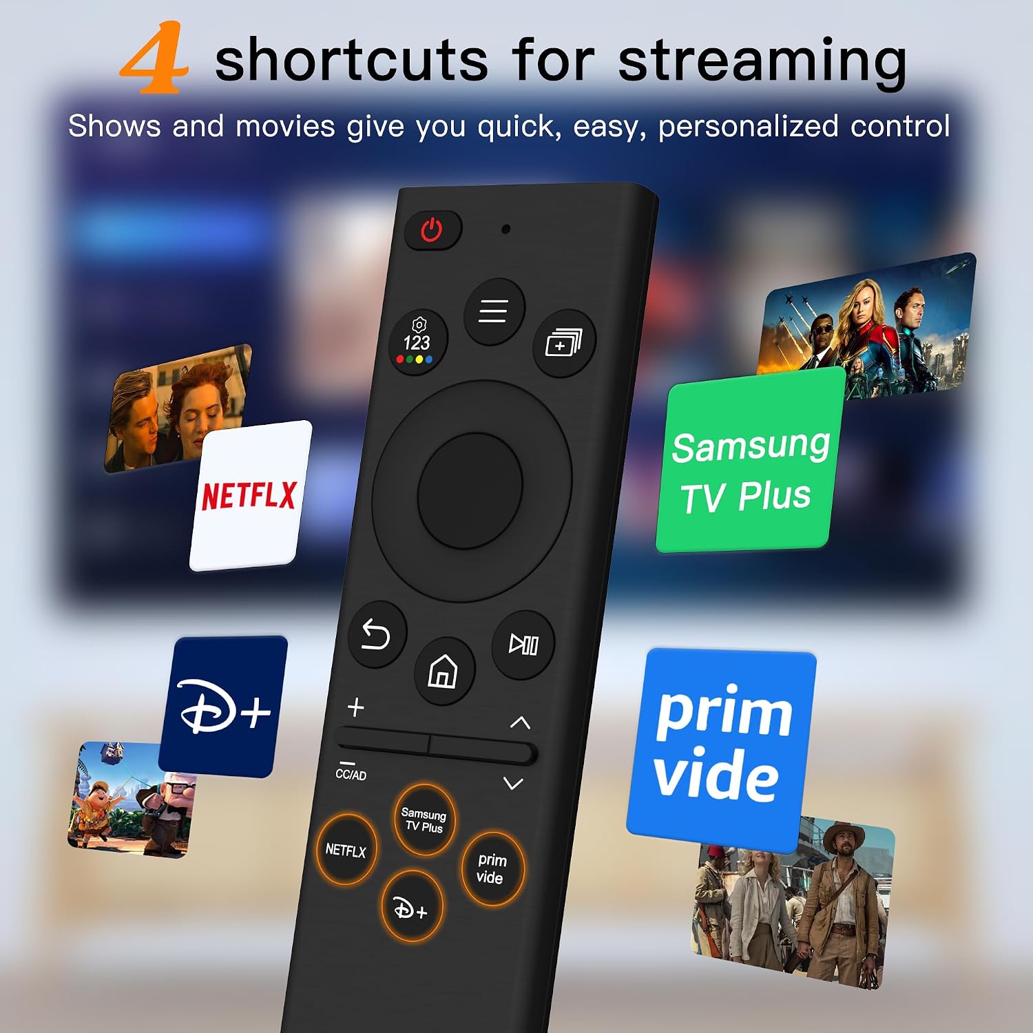 Detalle de Riry Replacement for Samsung BN59-01385A: Universal Samsung Smart TV Remote (No Voice)