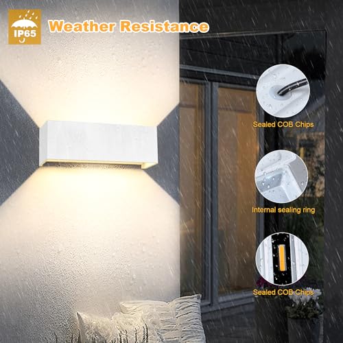 Detalle de Kingwen 2Pack 30W LED Apliques Pared Exterior 🌟