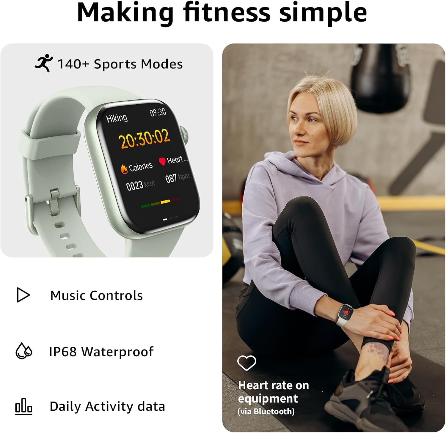 Thumbnail 1 de Smart Watch for Men and Women with Bluetooth Calling – 1.85" Display, 140+ Sports, IP68