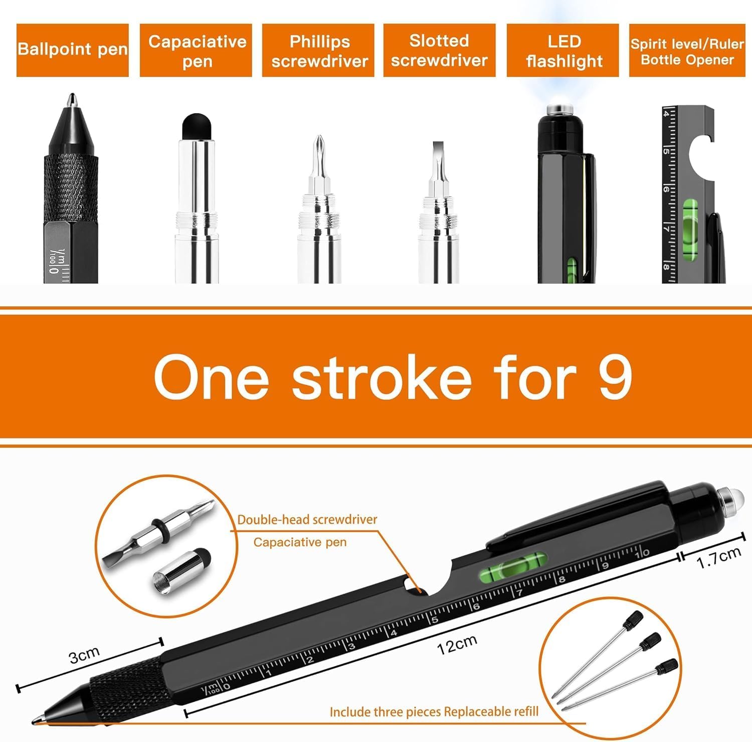 Detalle 2 de YOFIG 9‑in‑1 Multi Tool Pen 🖊