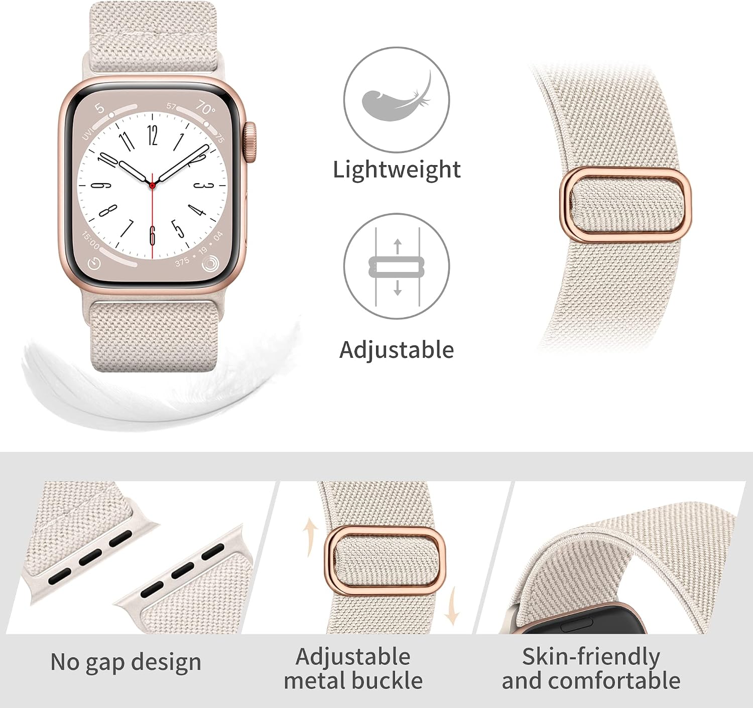 Detalle de Higgs 6 Pack Stretchy Nylon Apple Watch Strap