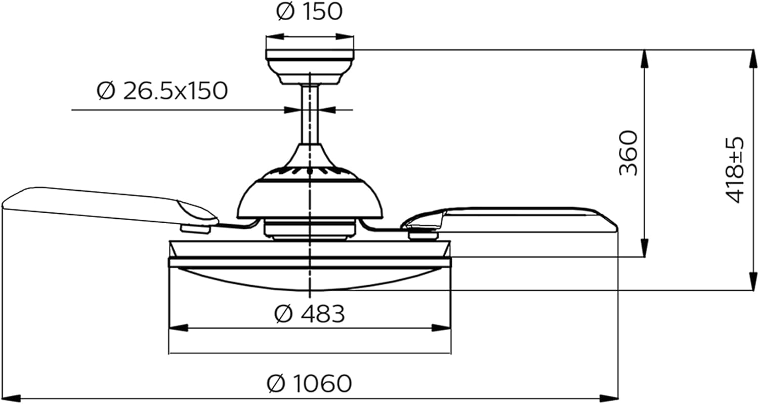 Thumbnail 2 de Philips LED Bliss 28W Ceiling Light with 35W Fan and Remote Control (Gold) – 2700K to 5500K