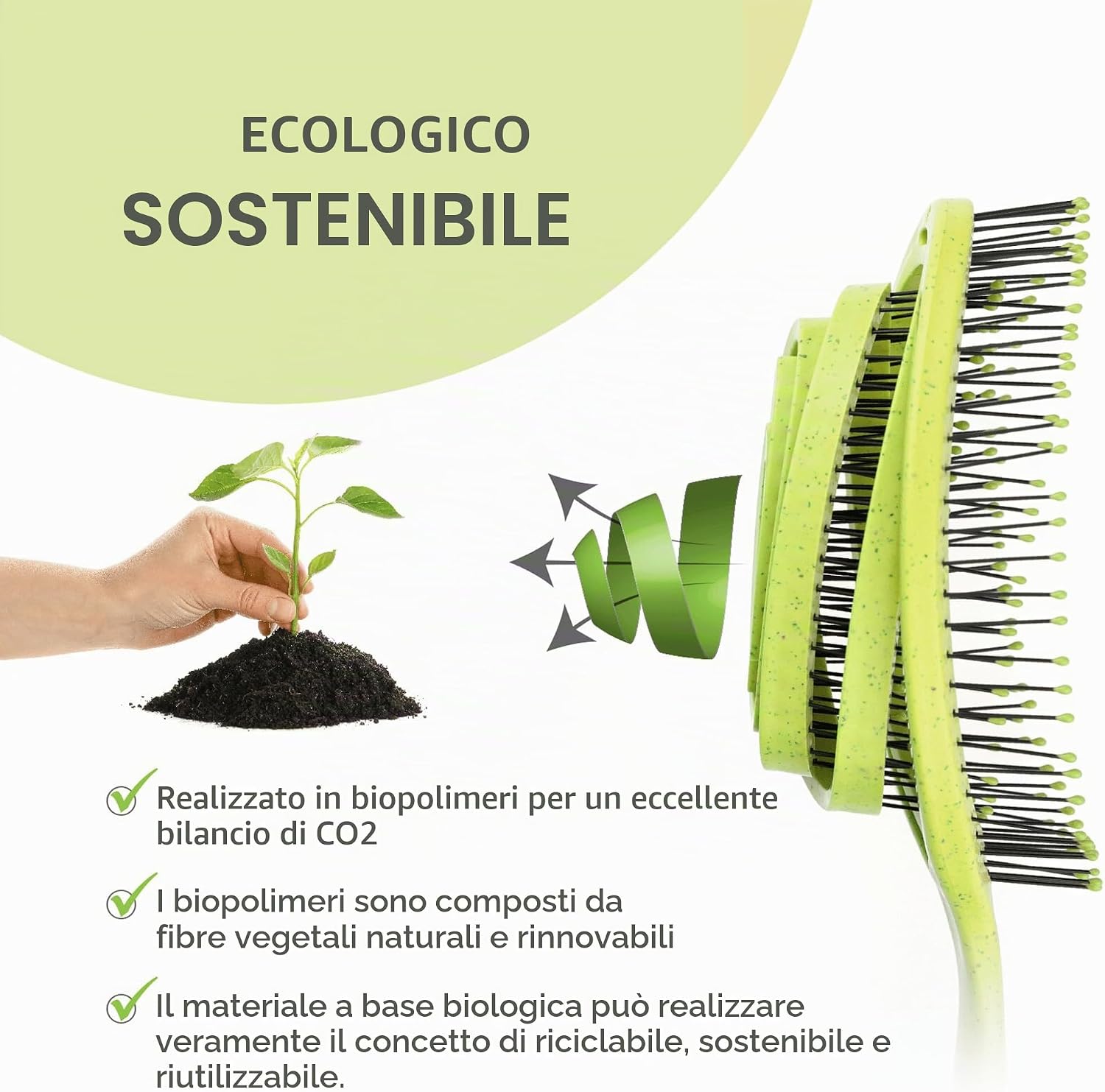 Detalle de marQus Spazzola Districante per Capelli – Materiali a Base Vegetale Biodegradabile, 1 Pezzo