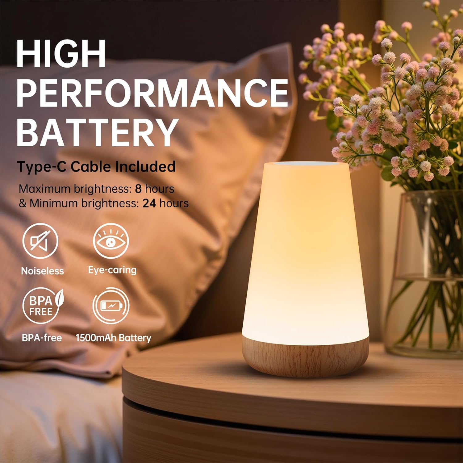 Thumbnail 4 de Taipow Lámpara de Mesita LED recargable 1500 mAh