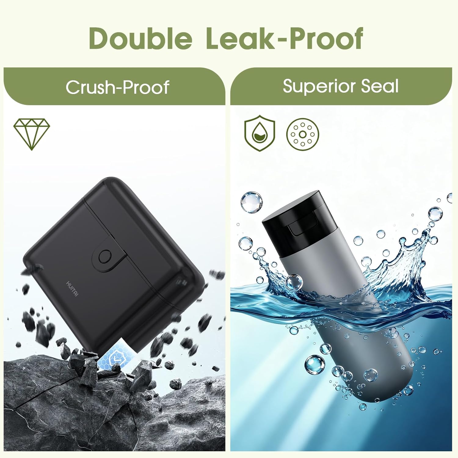 Thumbnail 2 de HUITAI Travel Bottles with Case, 4x2oz TSA Approved – Leak-Proof & Portable