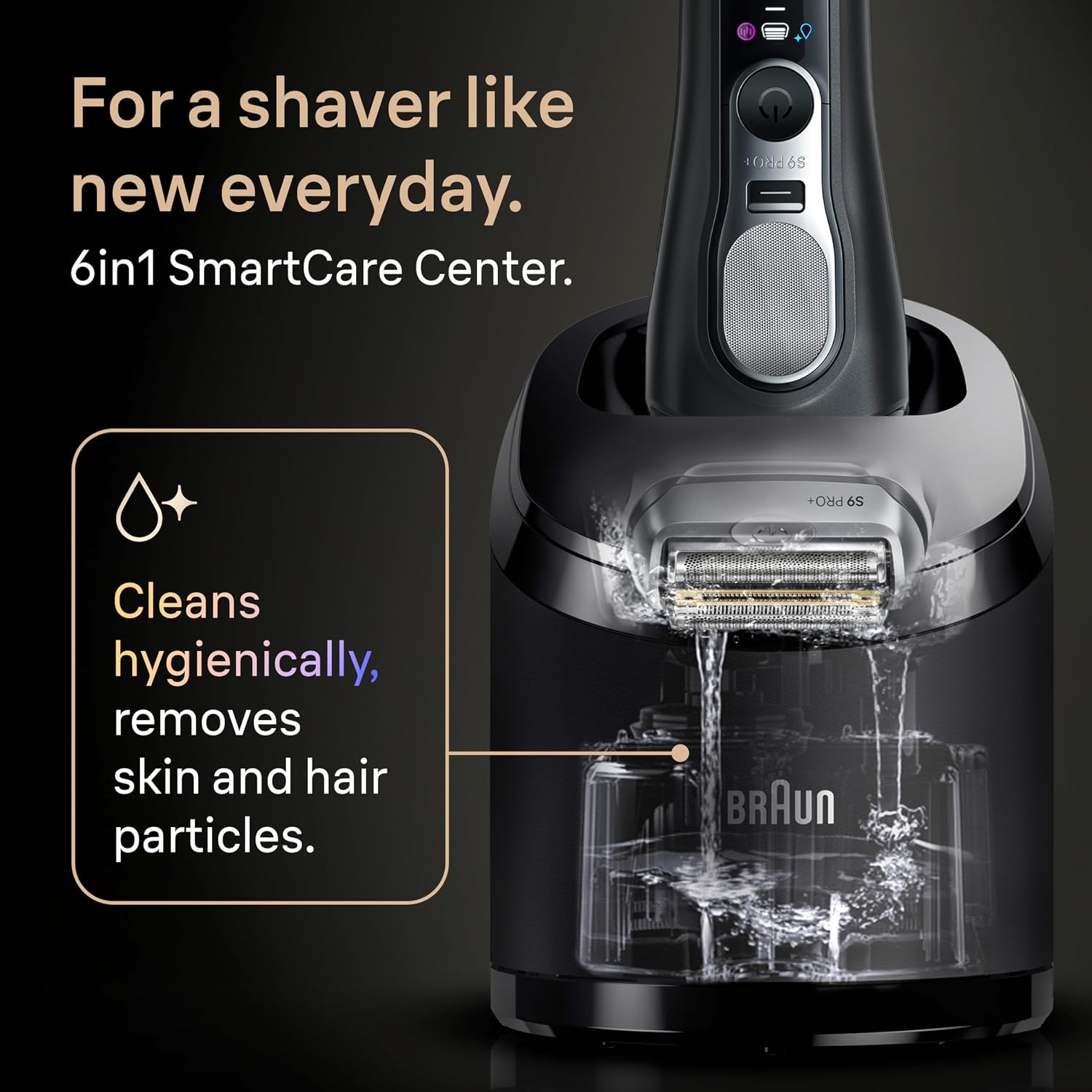 Thumbnail 6 de Braun Series 9 PRO+ Electric Shaver (9690CCE) with Pro SensoAdapt and 6in1 SmartCare Center