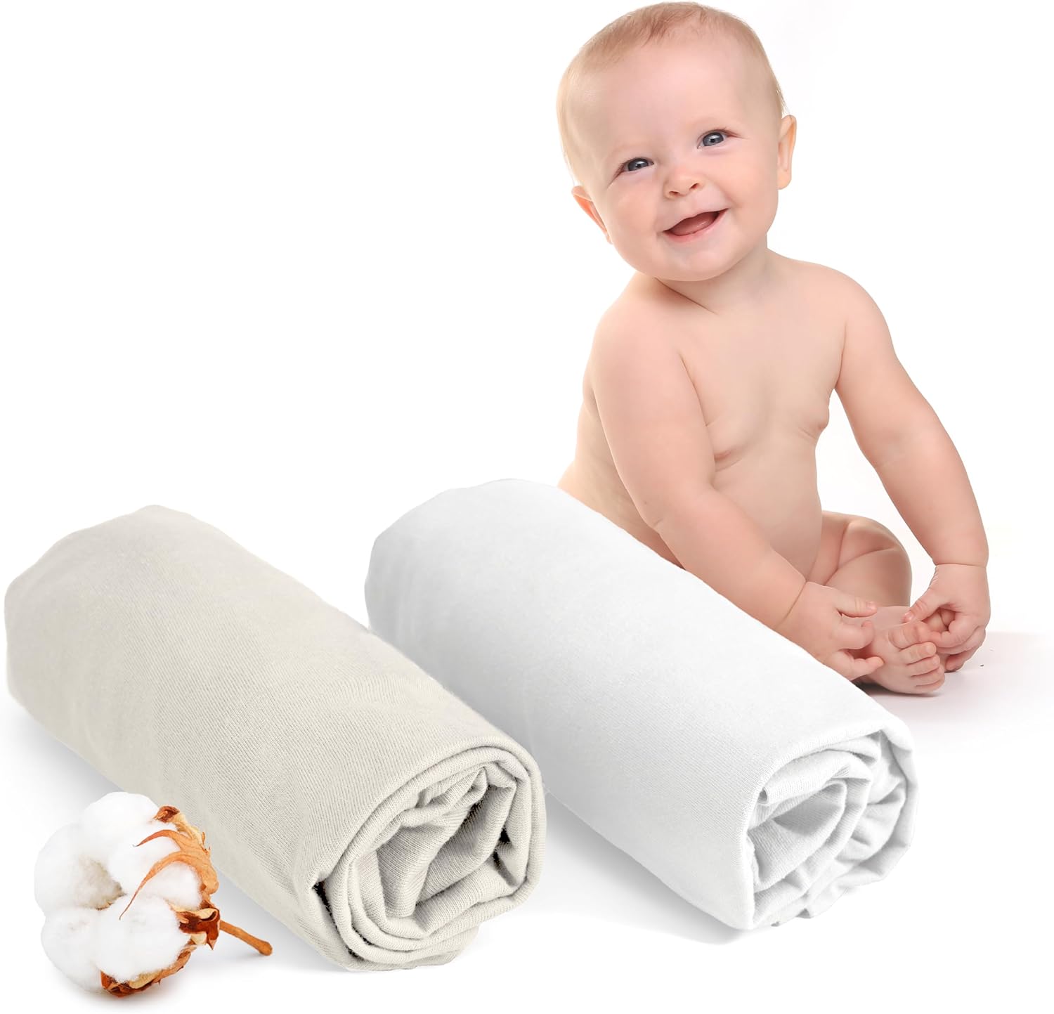 Detalle de Dreamzie Drap Housse 60x120 cm (x2) en coton jersey 145 gsm – Oeko-Tex