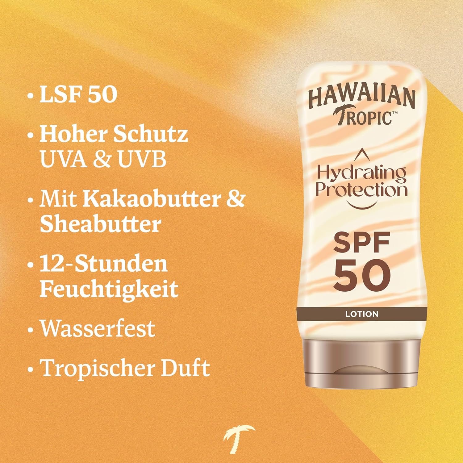Detalle de Hawaiian Tropic Silk Hydration Sunscreen LSF 50 – Vegan, wasserfest, 180 ml