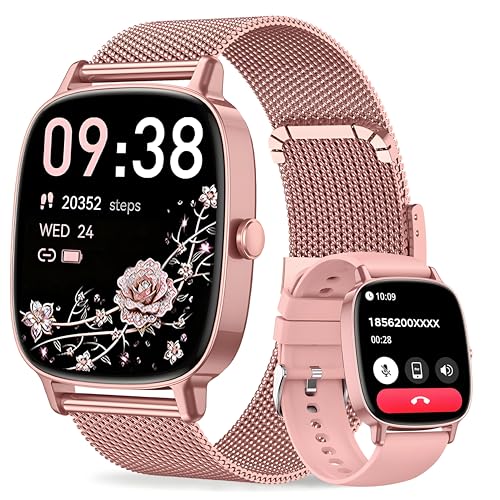 Detalle de COIOC Smart Watch for Women with 1.85'' HD Screen, Health Tracking and 120+ Sports Modes (Rose Gold)