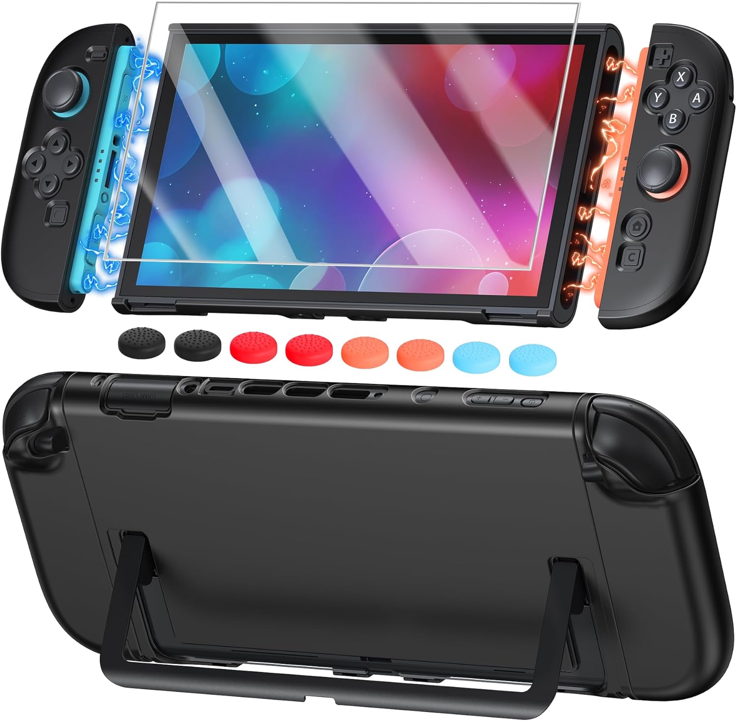 Detalle de Crystal Clear Cover Case for Switch Lite with Glass Screen Protector