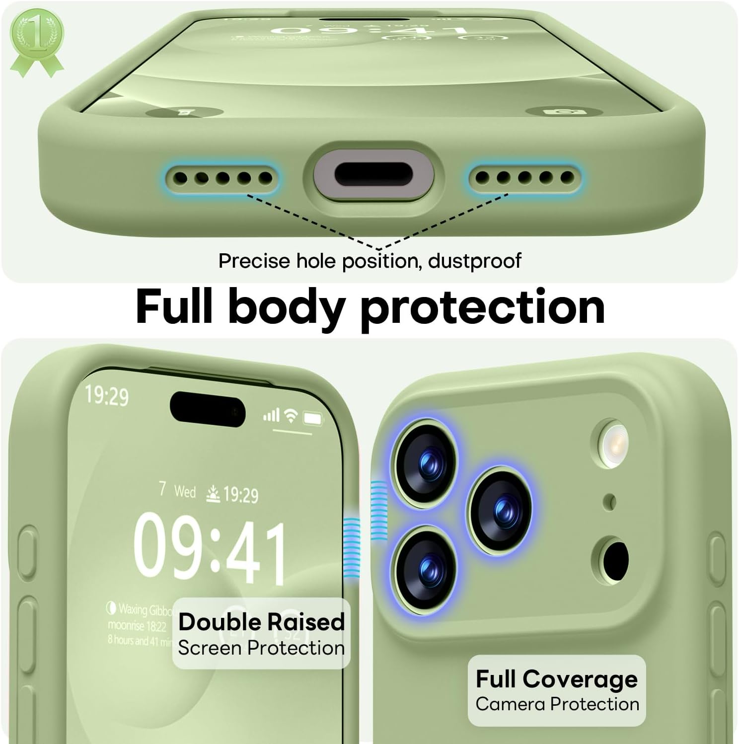 Thumbnail 5 de LOVE 3000 Designed for iPhone 17 Pro Silicone Case (Matcha) with MagSafe + Microfiber Lining