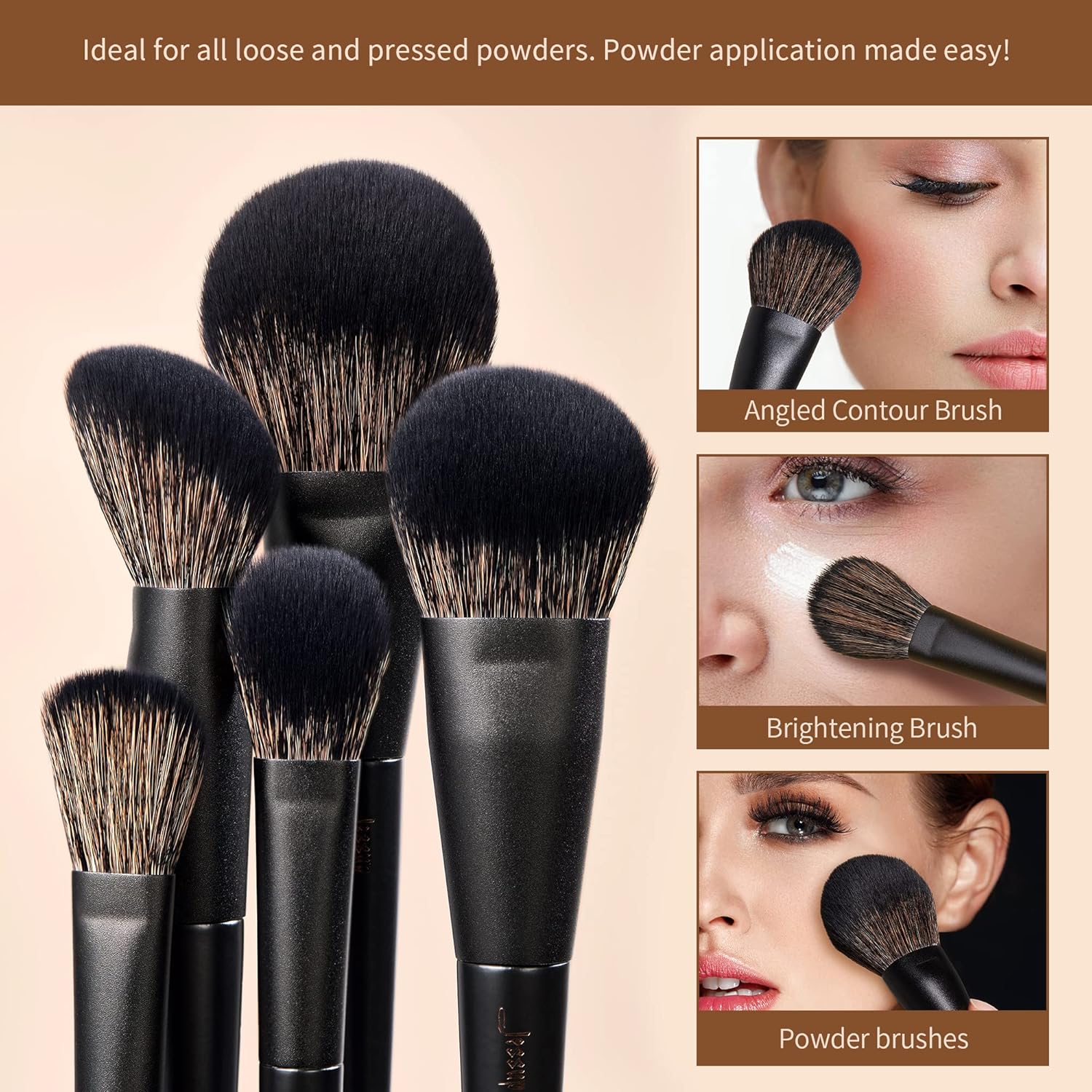 Thumbnail 2 de Jessup Pinceaux Maquillages 14 Pièces Noir – Ensemble polyvalent visage et yeux